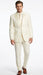 Men’s Ivory Tuxedo Suit with Satin Notch Lapel – Formal Wedding and Evening Wear Suit in Cream Off White Color