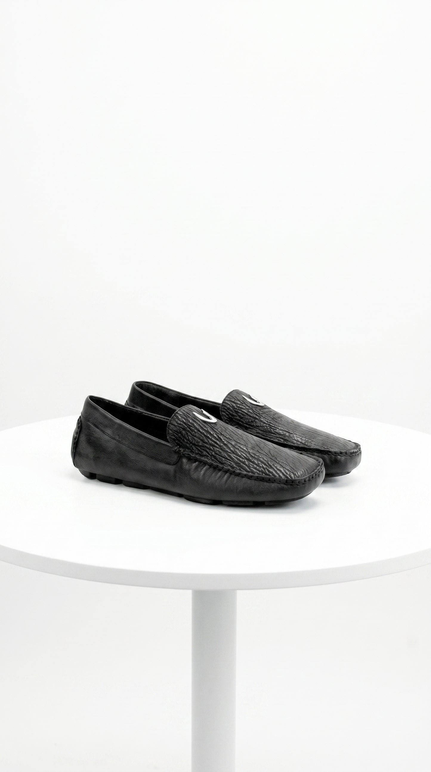 Men'S Black Vestigium Genuine Sharkskin Stylish Dress Loafer Full Leather Lining
