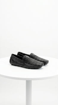 Men'S Black Vestigium Genuine Sharkskin Stylish Dress Loafer Full Leather Lining