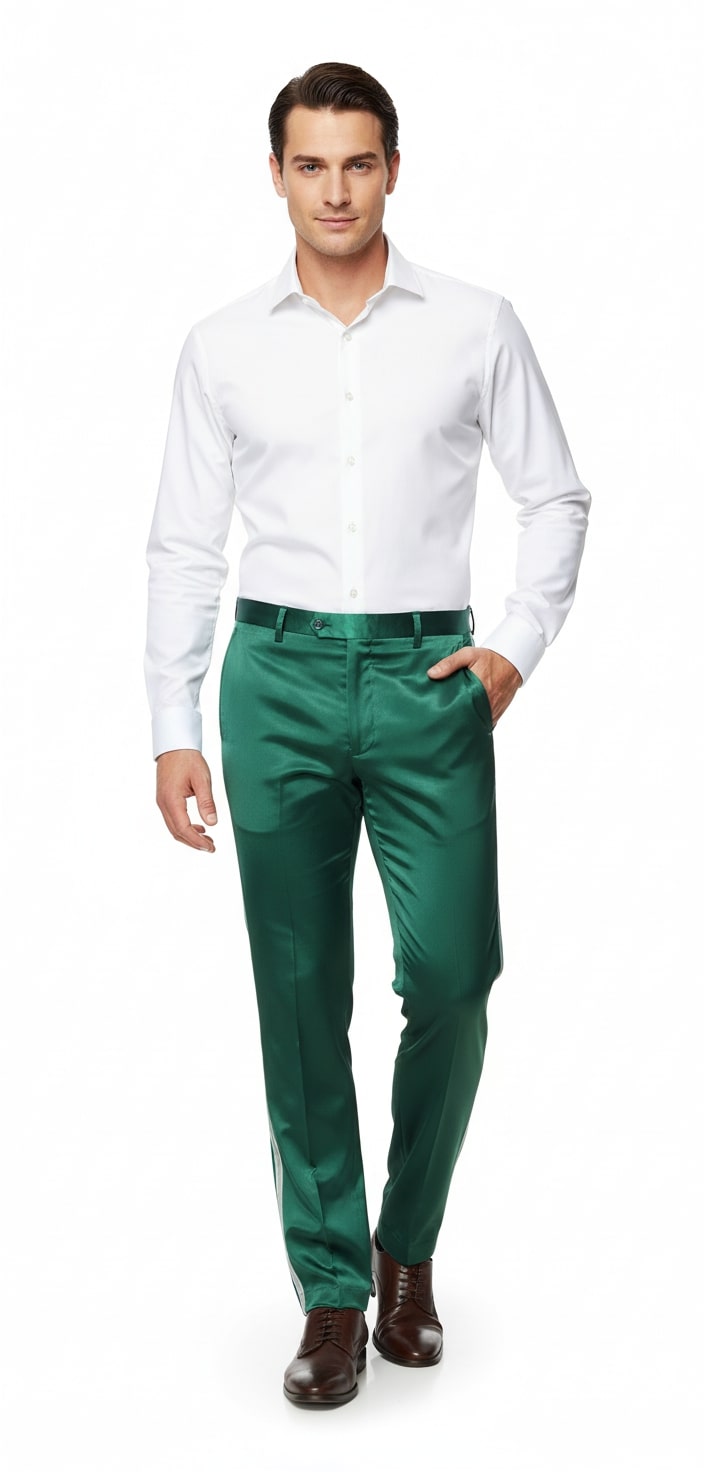 slim fit dress slacks Olive Green Cotton Dress Pants main image 1
