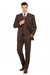 Men’s Brown Pinstripe 3-Piece Suits – Classic Business and Formal Wear with Vest