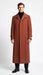 Men’s Full-Length Cognac Overcoat – Premium Wool-Blend Long Dress Coat for Winter and Formal Wear in Rust Brick Color