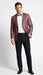 Men’s Burgundy and Black Snakeskin Print Blazer – Alligator Crocodile Sport Jacket Exotic Skin