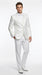 Men’s White Paisley Wedding Tuxedo with Groom Suit Jacket, Vest and Pants, Formal Dress Suit