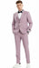 Men’s Dusty Rose Pink Pinstripe Three Piece Suit with Vest | Wedding and Party Formal Wear Prom or Church Suit