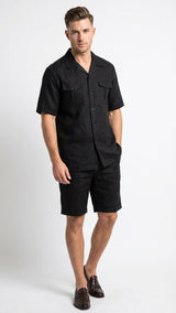 Men’s Black Walking Suit with Short – Classic Leisure and Casual Outfit