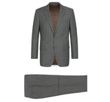 292-2 Men's Two Piece Classic Fit Windowpane Check Dress Suit