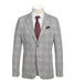 Half Canvas Slim Fit Blazer in Plaid Gray