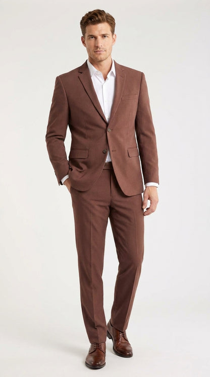 Men’s Coffee Brown 2-Piece Suit – Two-Button Wedding, Business and Formal Suit