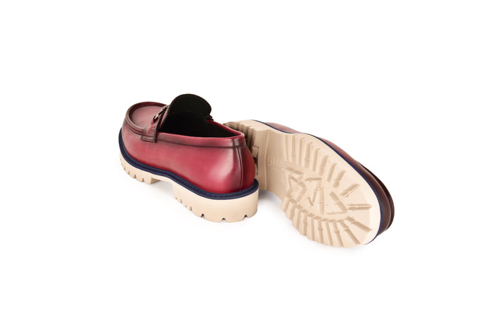 C0001203-7887 loafer with silver buckle-burgundy - Image 3