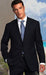 2pc Two Buttons Side Vented Black with Pinstripe Suit Classic Relax Fit Pleated Pants 19 Inch Bottom