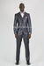 Vitali Brand Suits - 2 Button Sharkskin Textured Pattern Tapered Fit Suit With Vent Slim Fit Charcoal Online Discount Fashion Sale