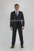 Vitali Brand Suits - 2 Button Sharkskin Textured Pattern Tapered Fit Suit Slim Fit With Vent Charcoal Online Discount Fashion Sale