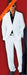 Men'S Suit 2-Button White Suits For Men + Black Shirt