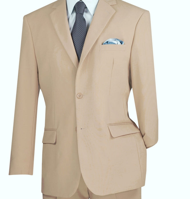 Lucci 2-Button with Flat Front Slacks Budget Suit - Beige