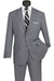 Lucci 2-Button with Flat Front Slacks Budget Suit - Medium Grey