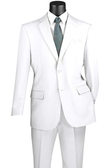 Lucci 2-Button with Flat Front Slacks Budget Suit - White