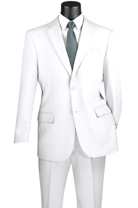 Lucci 2-Button with Flat Front Slacks Budget Suit - White