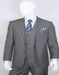 2 Buttons With Vest 3 Pieces Medium Grey PinStripes