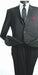Single Breasted Men's 2 Piece Slim Suit - Narrow Peak Lapel Black