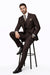 2 Button Brown Suit With A Vest Super 150'S Italian Pick Stitched Lapel Slanted Pocket - Three Piece Suit - 100% Percent Wool Fabric Suit - Worsted Wool Business Suit