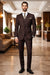 2 Button Brown Suit With A Vest Super 150'S Italian Pick Stitched Lapel Slanted Pocket - Three Piece Suit - 100% Percent Wool Fabric Suit - Worsted Wool Business Suit