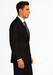 2 BUTTON COLOR BLACK WITH PINSTRIPE Men's SUIT VENT BACK JACKET STYLE WITH 1 PLEATED PANTS Online Discount Fashion Sale