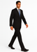 2 BUTTON COLOR BLACK WITH PINSTRIPE Men's SUIT VENT BACK JACKET STYLE WITH 1 PLEATED PANTS Online Discount Fashion Sale