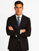 2 BUTTON COLOR BLACK WITH PINSTRIPE Men's SUIT VENT BACK JACKET STYLE WITH 1 PLEATED PANTS Online Discount Fashion Sale