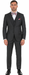 Vitali Brand Suits - 2 Button Sharkskin Textured Pattern Tapered Fit Suit With Vent Slim Fit Charcoal Online Discount Fashion Sale