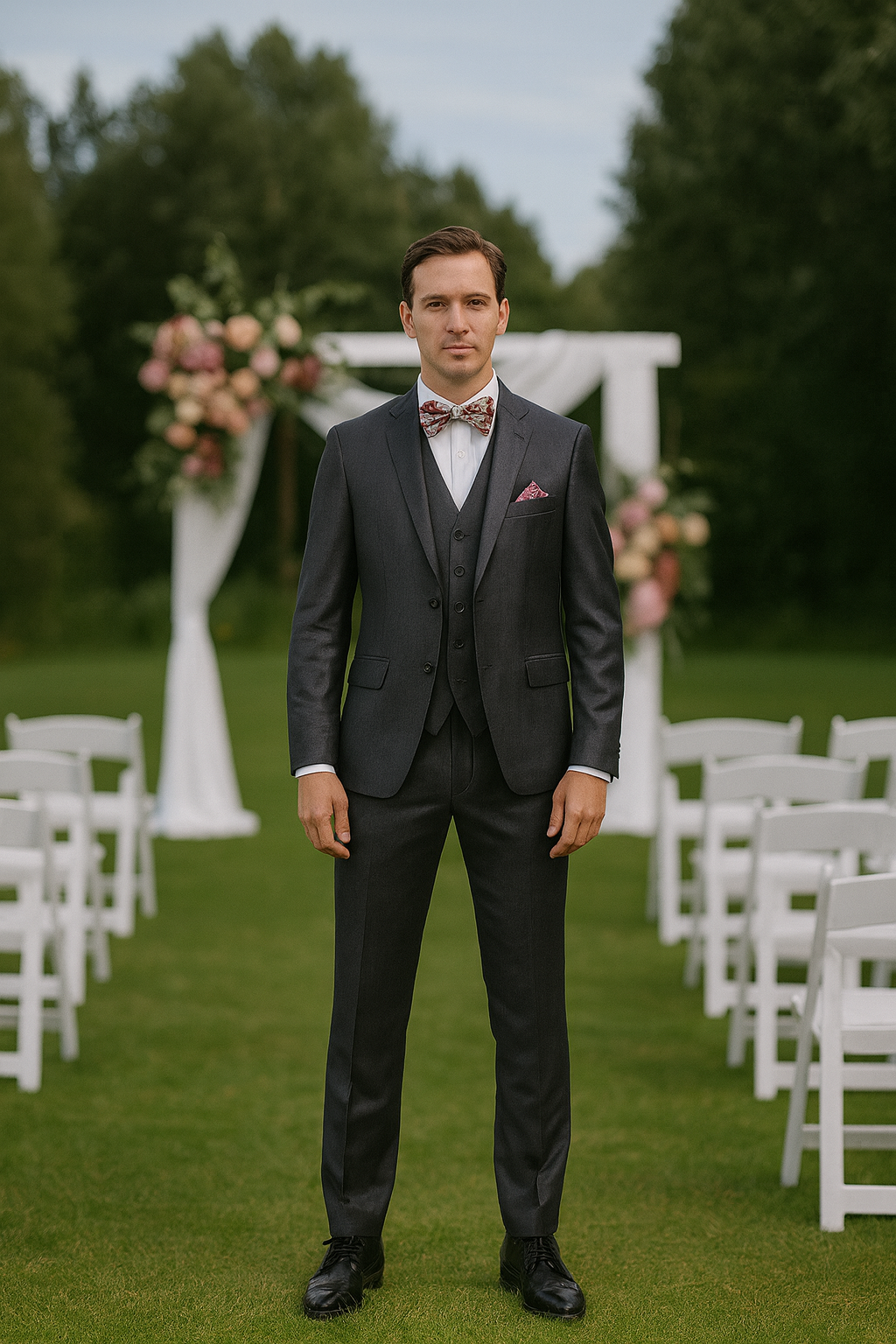Vitali Brand Suits - Slim Fit Suit - Fitted Suit Men's Vent 2 Button Sharkskin Shiny Vested 3 Piece Suit Charcoal Online Discount Fashion Sale