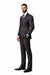 2 Button Heather Charcoal Suit with a Vest Super 150's Italian Pick Stitched Lapel Slanted Pocket  - Three Piece Suit - 100% Percent Wool Fabric Suit - Worsted Wool Business Suit