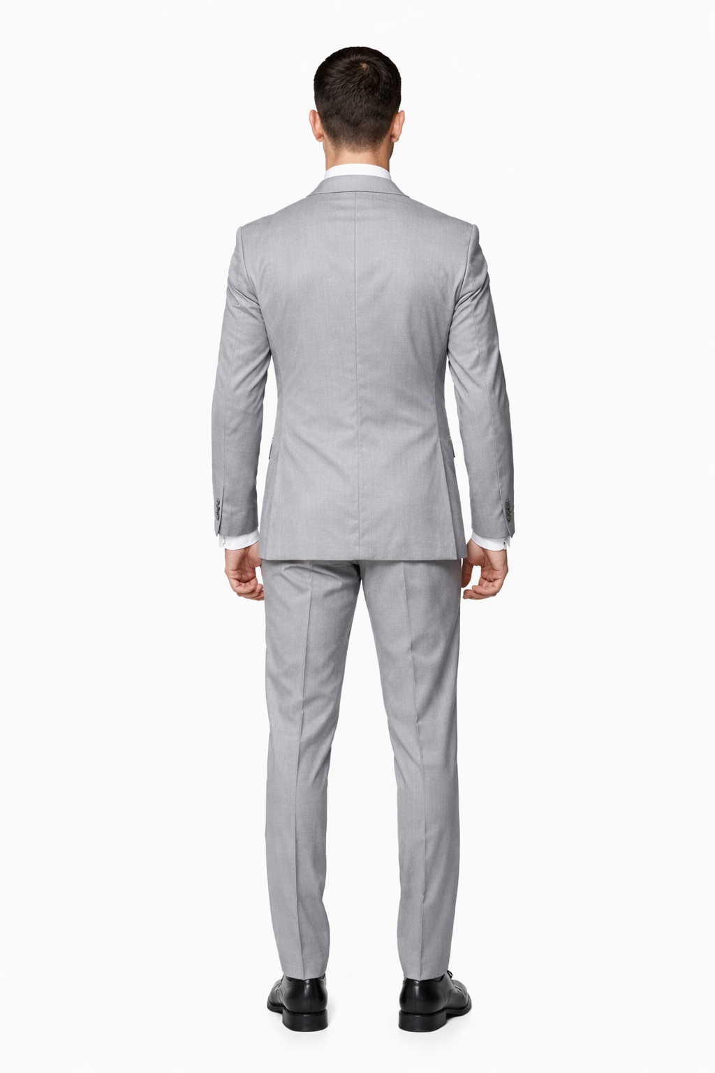 2 Button Light Gray ~ Grey Suit With A Vest Super 150'S Italian Pick Stitched Lapel Slanted Pocket  - Three Piece Suit - 100% Percent Wool Fabric Suit - Worsted Wool Business Suit - Image 2