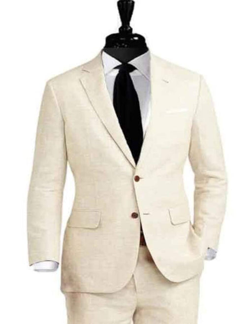 Linen Suit - Mens Summer Suits in Beige Color - Beach Wedding