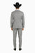 2 Button Notch Collar Rayon/Poly Eleganza Formal Modern Fit Suits Dinner Jacket/Blazer~Grey Suit Fashion Tuxedo For Men