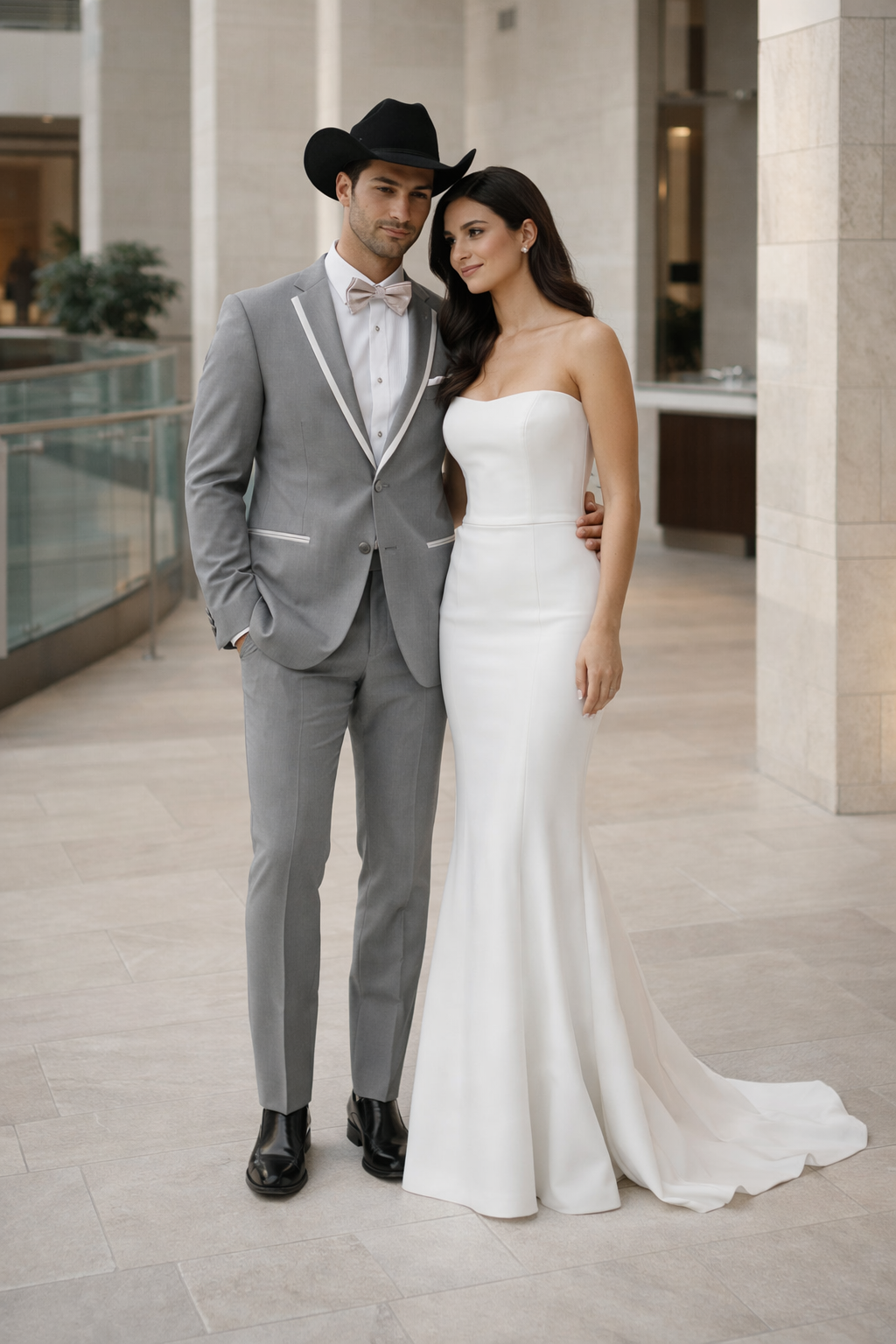 2 Button Notch Collar Rayon/Poly Eleganza Formal Modern Fit Suits Dinner Jacket/Blazer~Grey Suit Fashion Tuxedo For Men