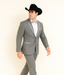 2 Button Notch Collar Rayon/Poly Eleganza Formal Modern Fit Suits Dinner Jacket/Blazer~Grey Suit Fashion Tuxedo For Men