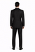 2 Button Pleated Pants Side Vents Conservative Pinstripe Color Black Men's Suit