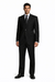 2 Button Pleated Pants Side Vents Conservative Pinstripe Color Black Men's Suit
