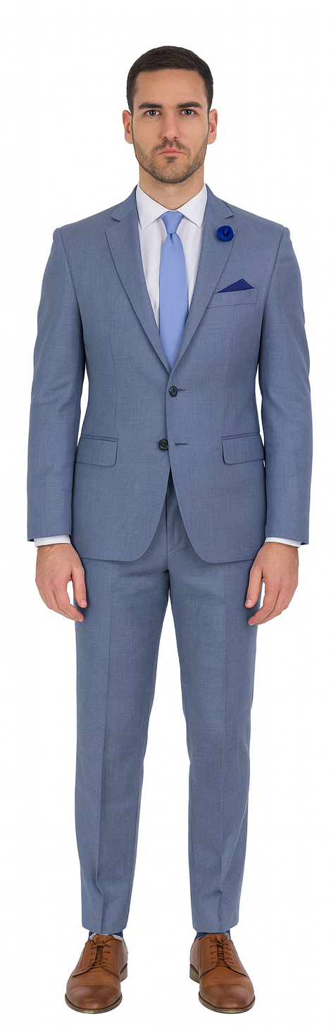 2 Button Slim Fit Sharkskin Textured Pattern Tapered Fit Suit With Vent Light Blue Online Discount Fashion Sale