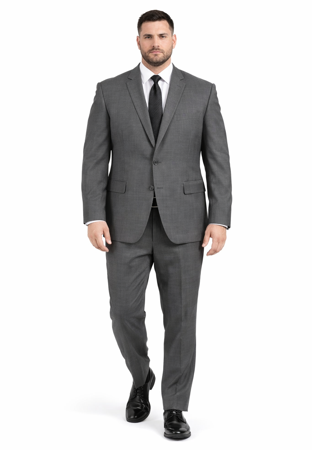 2 Button Slim Fitted Charcoal Subtle Glen Plaid Men's Suit - Image 6