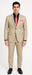Vitali Brand Suits - 2 Button Suit Slim Fit Sharkskin Textured Pattern Tapered Fit With Vent Sand Online Discount Fashion Sale