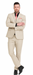 Vitali Brand Suits - 2 Button Suit Slim Fit Sharkskin Textured Pattern Tapered Fit With Vent Sand Online Discount Fashion Sale