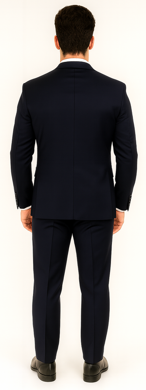 Vitali Brand Suits - Men'S Dark Navy Slim Fit Vent Sharkskin Shiny Vested 3 Piece Suit Online Discount Fashion Sale - Dark Blue Suit Color