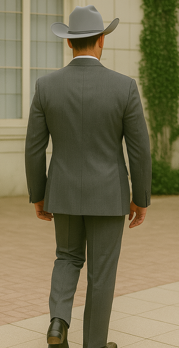 2 Button Trim Tuxedo in Grey Suit - Country Wedding Suits