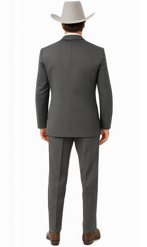 2 Button Trim Tuxedo in Grey Suit - Country Wedding Suits - Image 2