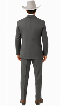2 Button Trim Tuxedo in Grey Suit - Country Wedding Suits - Image 2