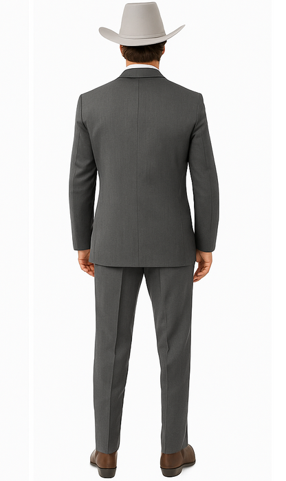 2 Button Trim Tuxedo in Grey Suit - Country Wedding Suits