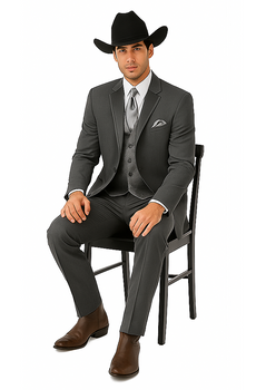2 Button Trim Tuxedo in Grey Suit - Country Wedding Suits - Image 4