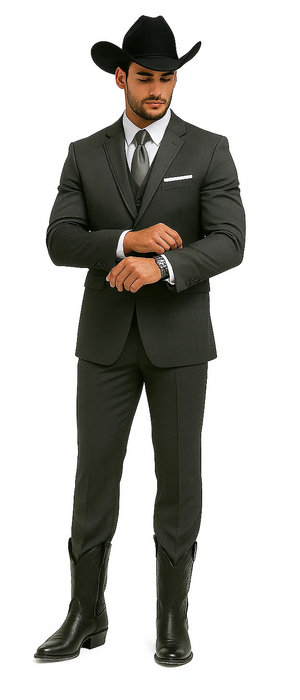 2 Button Trim Tuxedo in Grey Suit - Country Wedding Suits